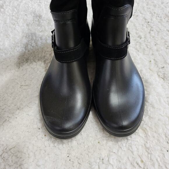 Santana Canada Cayley Faux Fur Lined Waterproof Short Rainboot Black size 9/39 - Picture 1 of 6